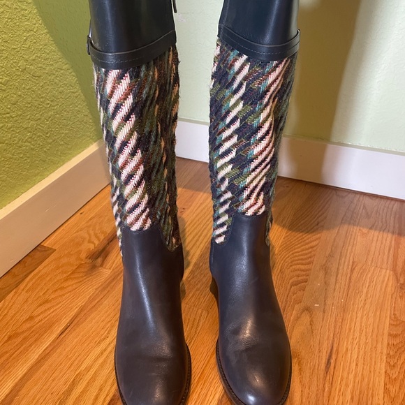Tory Burch Brown and Black Patterned Boots - Picture 3 of 6